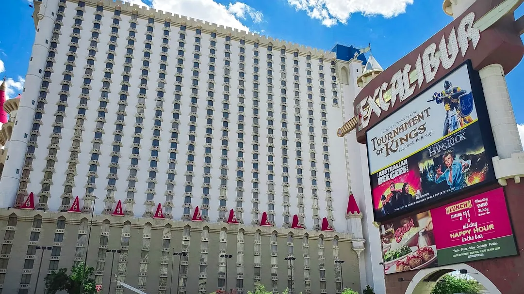 a large building with a sign in front of it